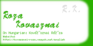 roza kovasznai business card